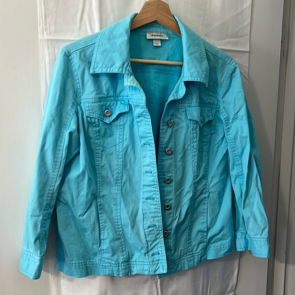 Turquoise denim jacket